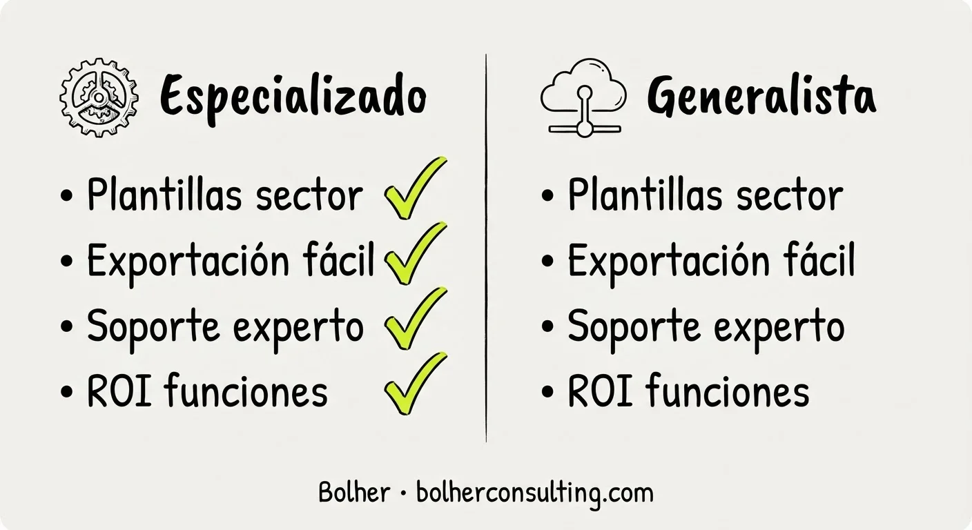 Comparativa entre CRM especializado vs generalista para pymes.