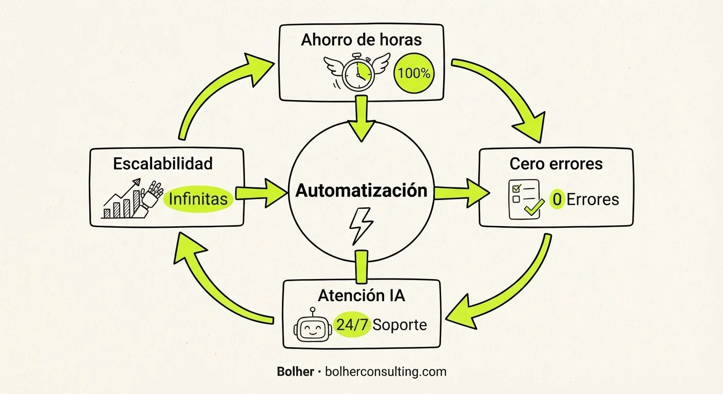 Beneficios de la automatización en Odoo: ahorro de tiempo y reducción de errores.