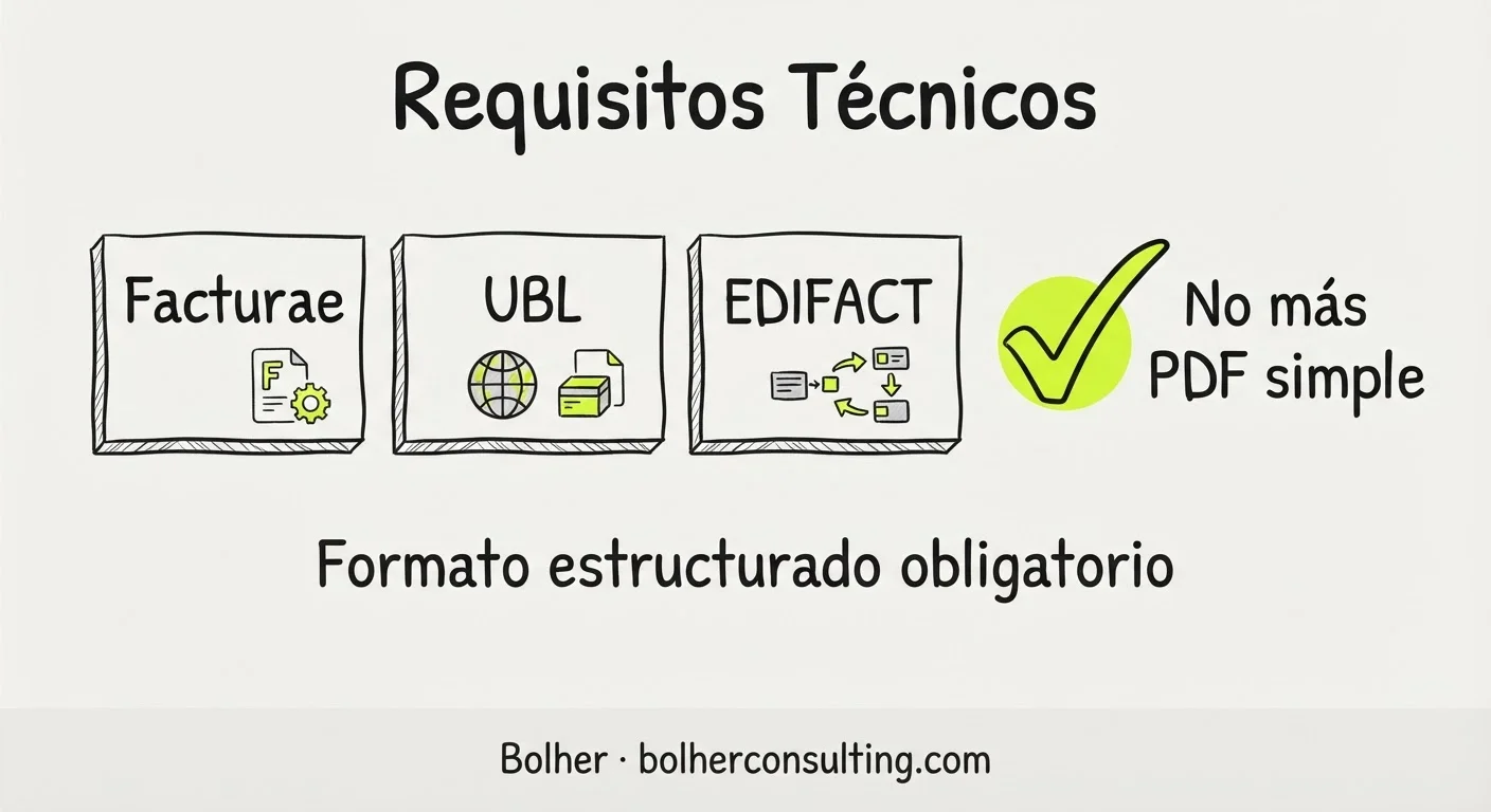 Requisitos técnicos y formatos para la factura electrónica obligatoria