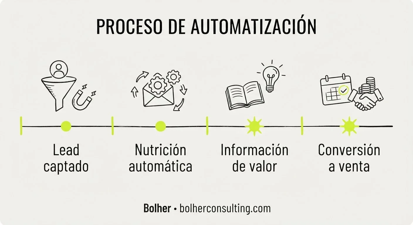 Flujo de nutrición de leads inmobiliarios mediante automatización