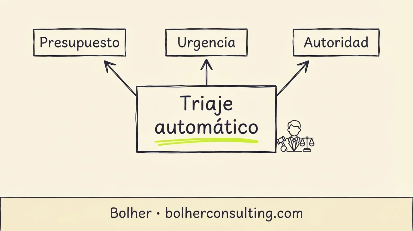 Esquema de triaje automatizado para despachos profesionales