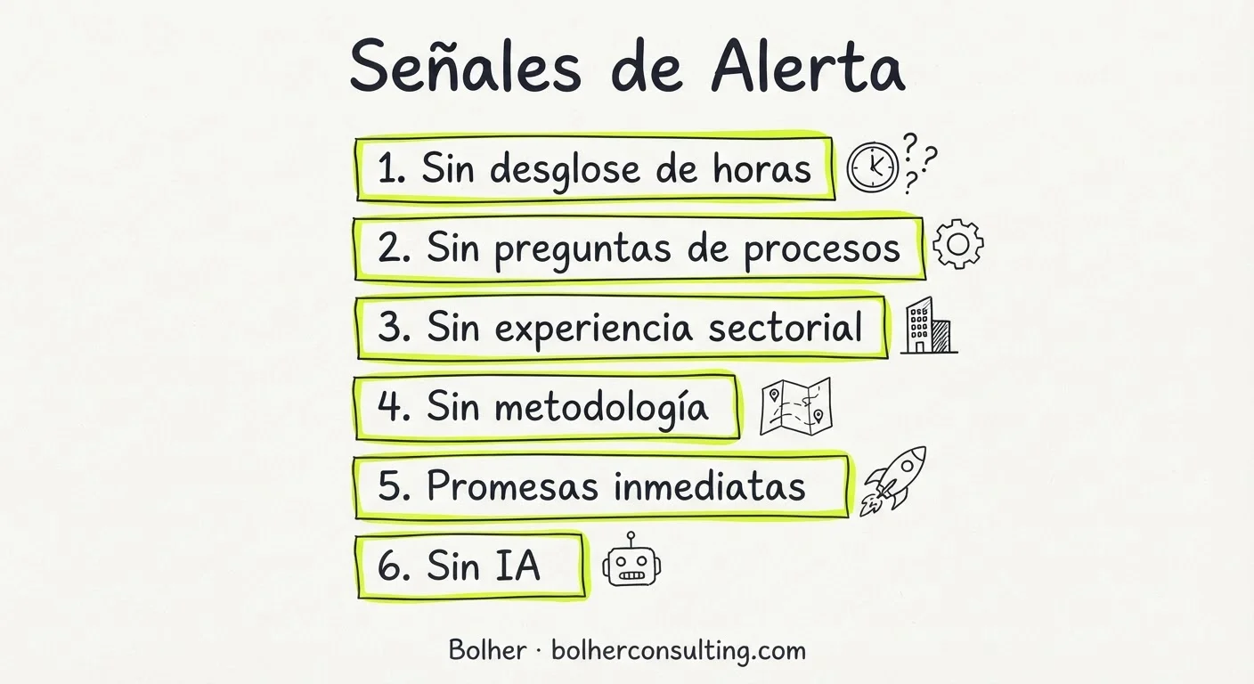 Lista de señales de alerta o red flags al contratar un partner Odoo para evitar riesgos