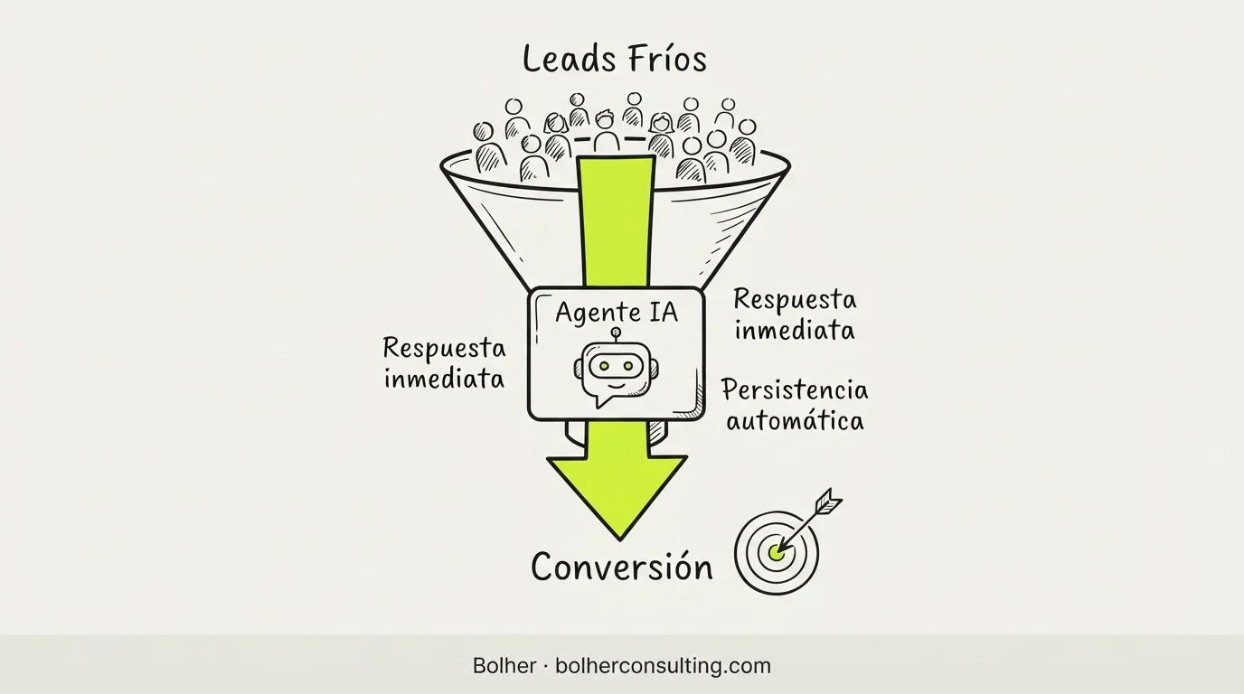 Esquema de automatización de seguimiento de leads para aumentar la conversión.