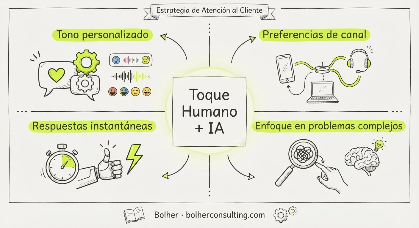 Infografía sobre la personalización del tono de voz en agentes de IA