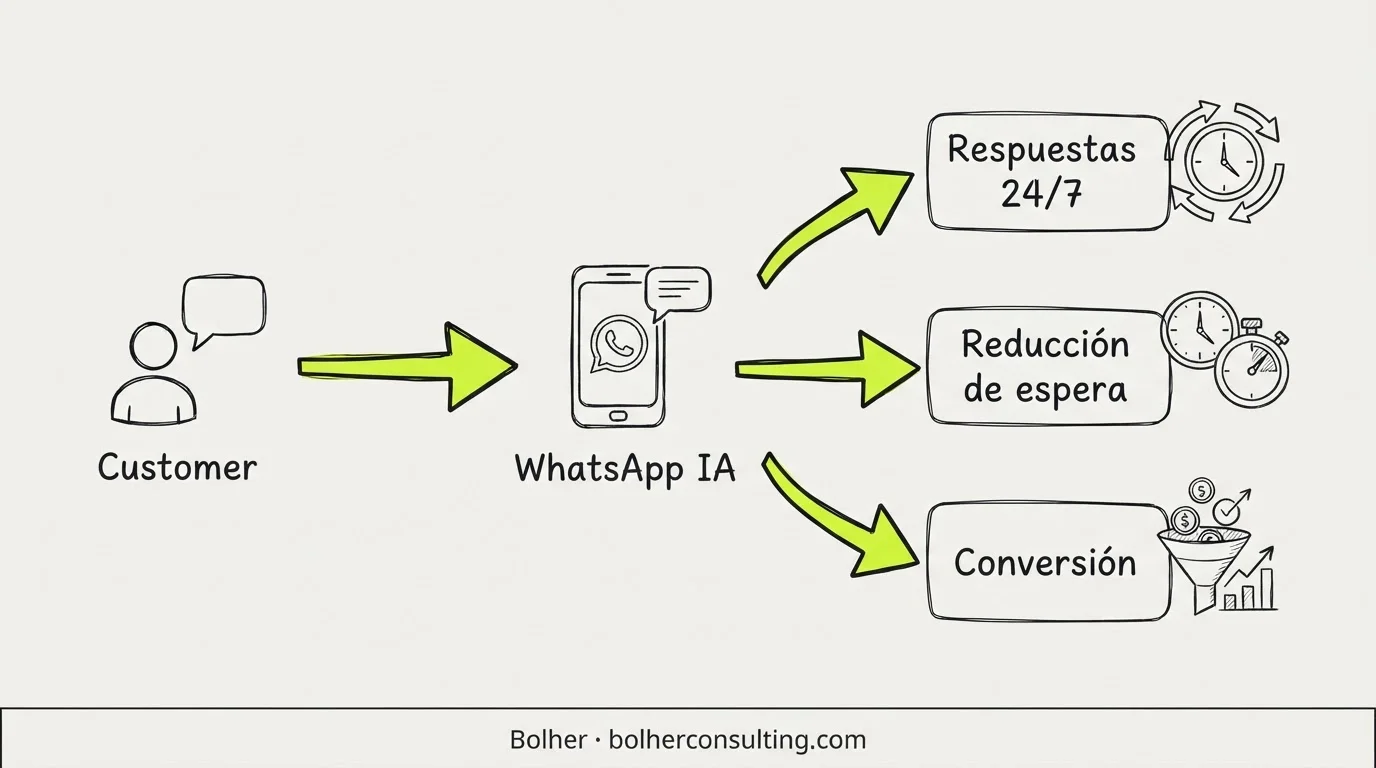 Integración de atención al cliente 24/7 mediante automatización y WhatsApp